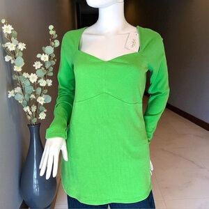 Isabel by Ingrid & Isabel Green Maternity Long Sleeve Ribbed Top size Medium NWT